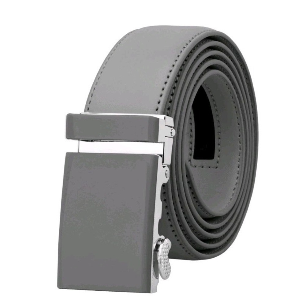 Falari Men Unisex Genuine Leather Ratchet Dress Belt Automatic Sliding Buckle 38